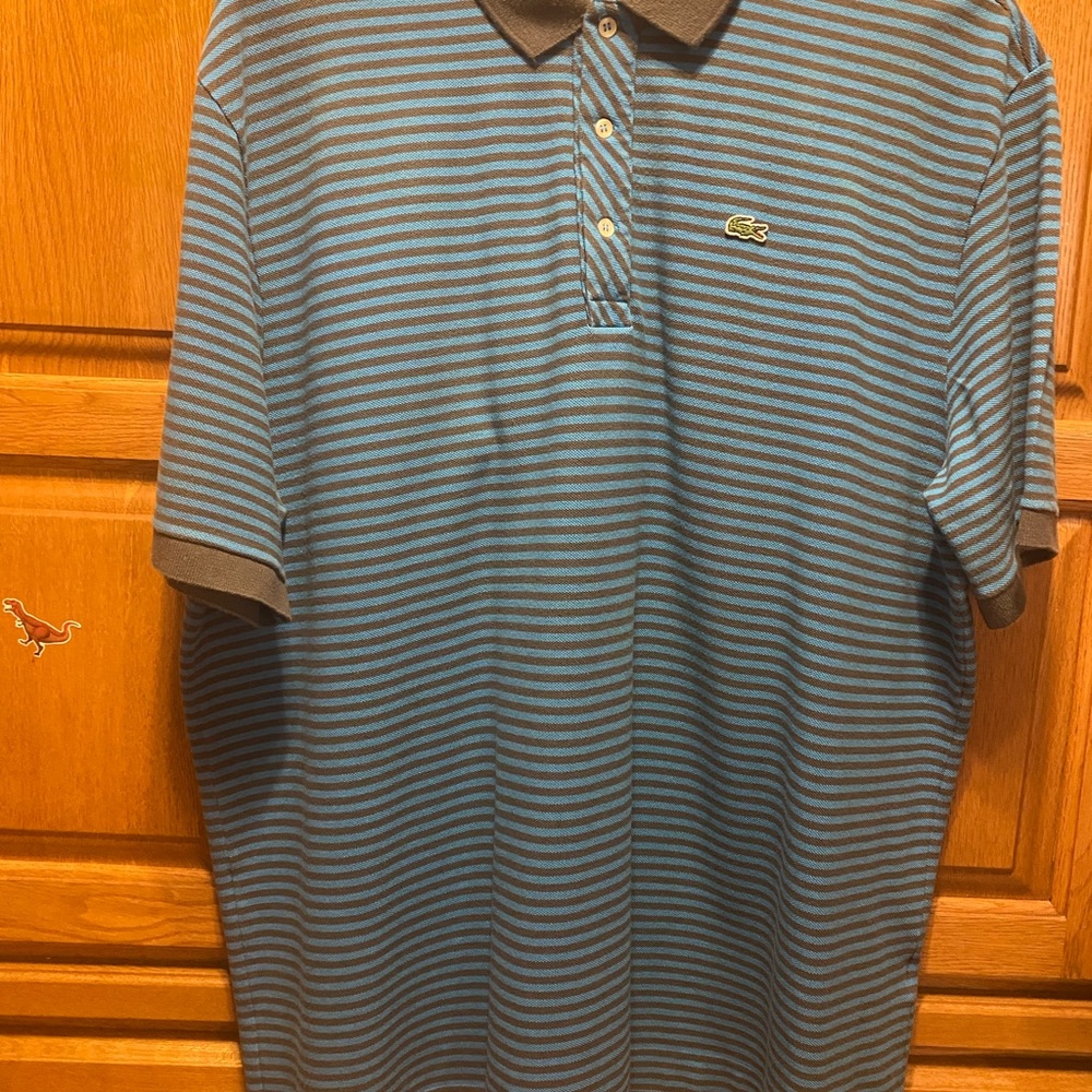 Lacoste Polo Shirt For Men Blue/Gray Size 9